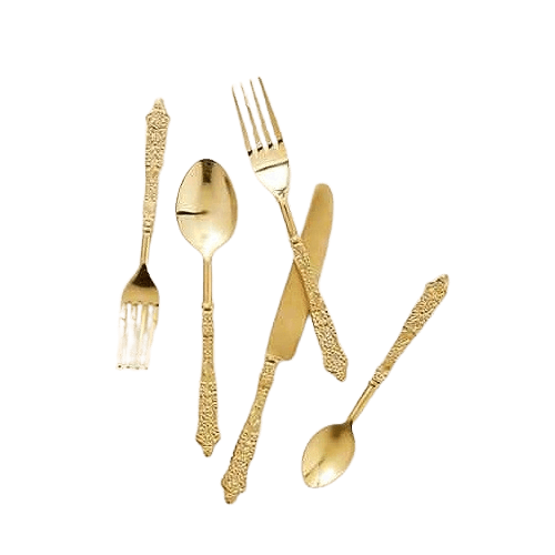 BRASS EMBOSSED CUTLURY (POLISH) SET OF 5